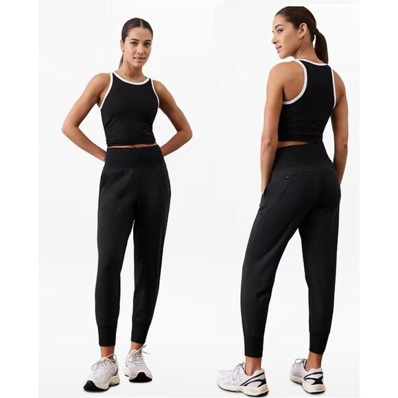 Athleta Venice Pull On High Waisted Jogger Pants Black Women's Size Medium - Picture 1 of 11